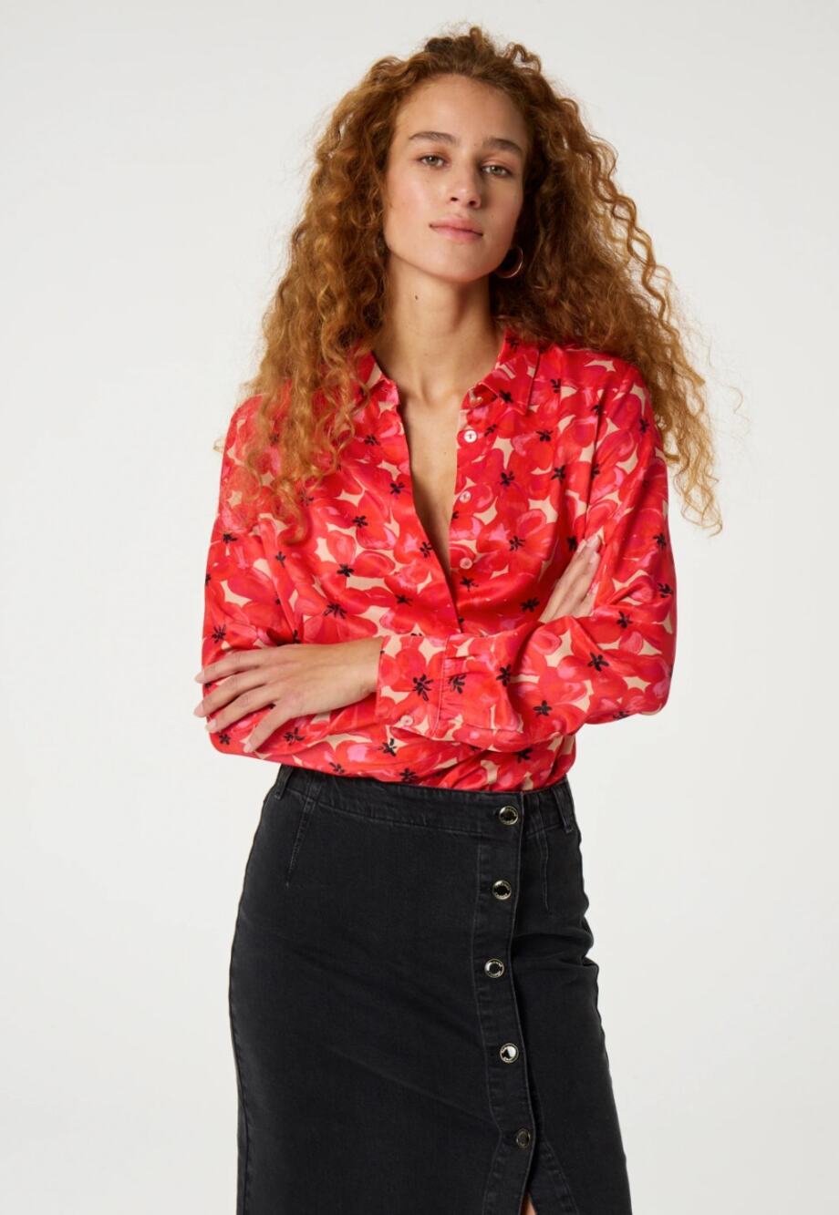 FABIENNE CHAPOT Sancho Blouse Mod Floral Pink Sz 34/US XS $150 {BB51}